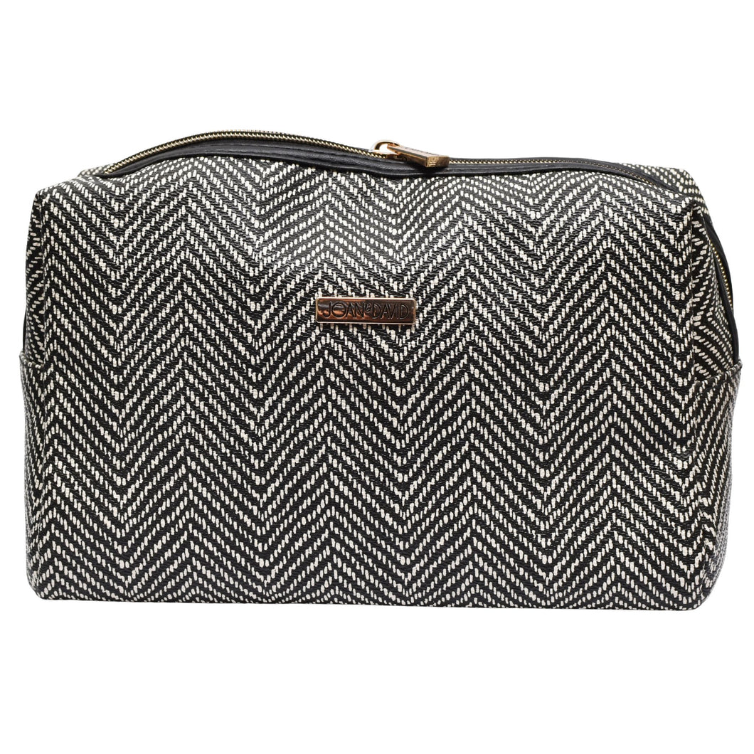 Black and White Chevron Cosmetic Case