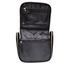 Load image into Gallery viewer, Elegant Black Vegan Leather Toiletry Bag

