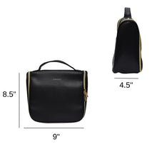 Load image into Gallery viewer, Elegant Black Vegan Leather Toiletry Bag
