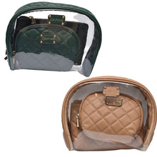 Load image into Gallery viewer, 3 Piece Clear and Quilted Cosmetic Set - Joan &amp; David
