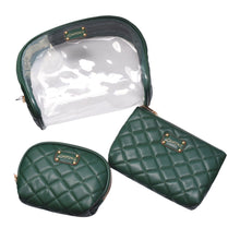Load image into Gallery viewer, 3 Piece Clear and Quilted Cosmetic Set - Joan &amp; David
