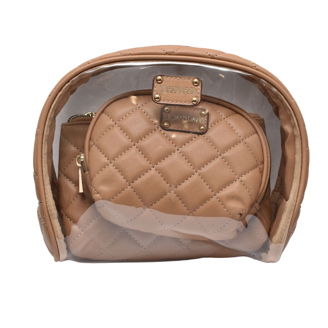 3 Piece Clear and Quilted Cosmetic Set - Joan & David