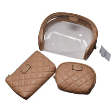 Load image into Gallery viewer, 3 Piece Clear and Quilted Cosmetic Set - Joan &amp; David
