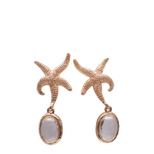 Load image into Gallery viewer, Starfish Oval Glass Drop Earrings
