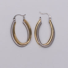 Load image into Gallery viewer, Two Tone Oval Hoops
