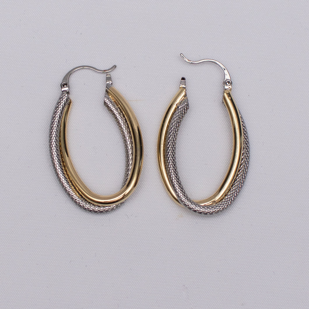 Two Tone Oval Hoops
