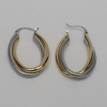 Load image into Gallery viewer, Two Tone Oval Hoops
