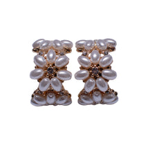 Load image into Gallery viewer, Pearlescent Petals Open Hoop Earrings
