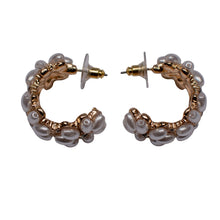 Load image into Gallery viewer, Pearlescent Petals Open Hoop Earrings
