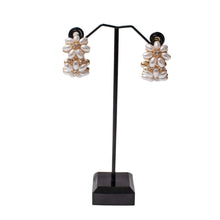 Load image into Gallery viewer, Pearlescent Petals Open Hoop Earrings

