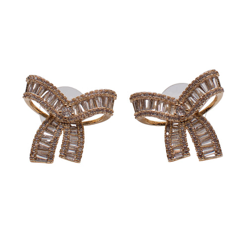 Fancy Bow Bling Earrings