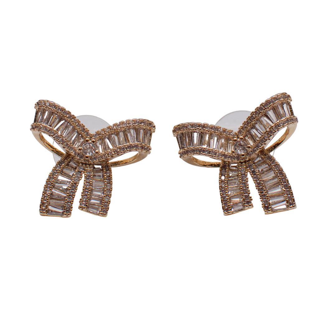 Fancy Bow Bling Earrings