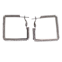 Load image into Gallery viewer, Straight Edge Sparkle Hoops
