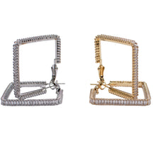 Load image into Gallery viewer, Straight Edge Sparkle Hoops
