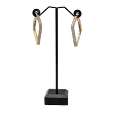 Load image into Gallery viewer, Straight Edge Sparkle Hoops

