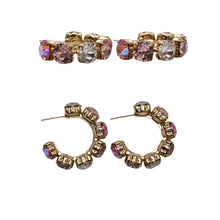 Load image into Gallery viewer, Luxury Harmony Multi-Tone Swarovski Crystal Hoop Earrings
