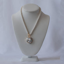 Load image into Gallery viewer, Heartstrings Pearl and Crystal Heart Necklace
