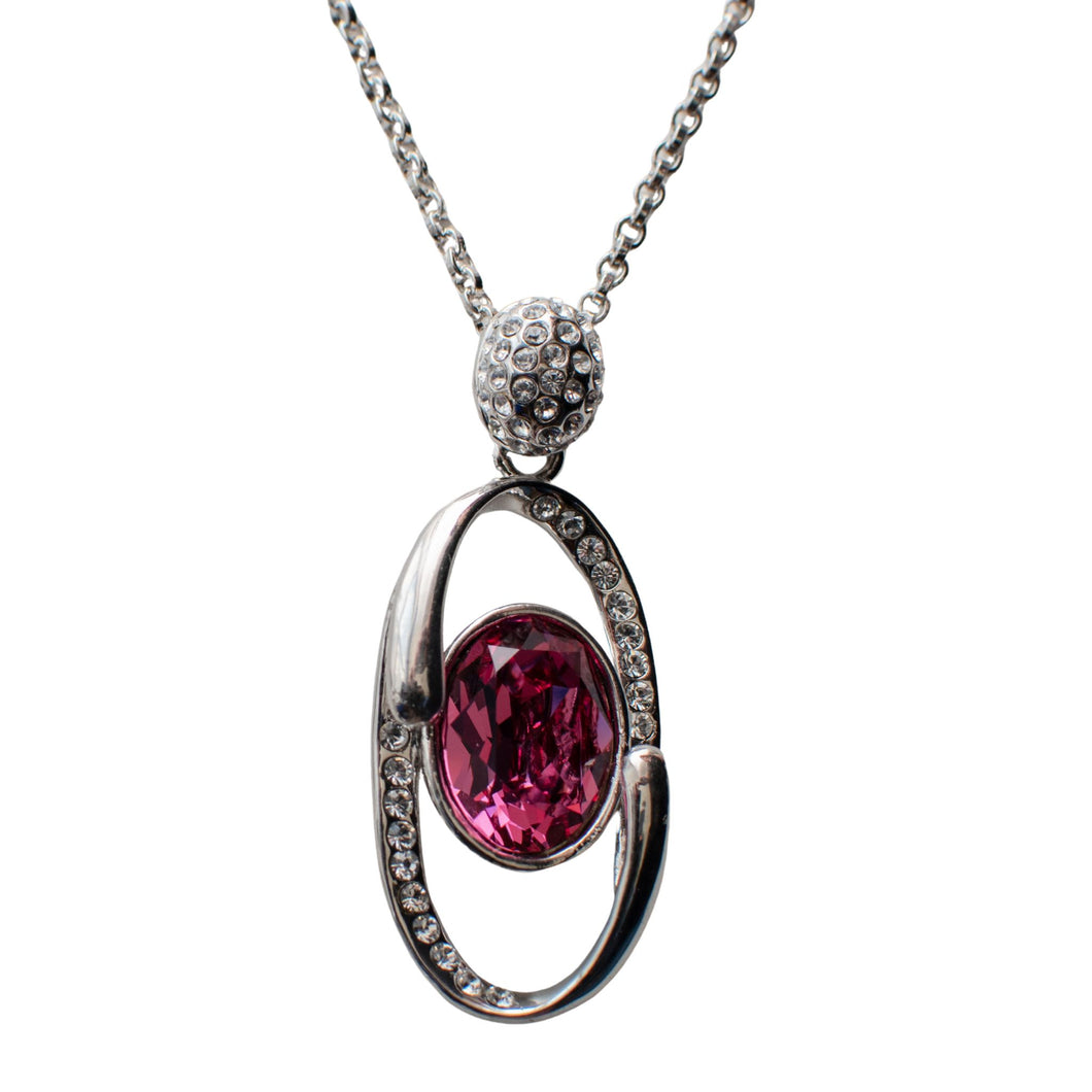 Pink Orbit Swarovski Crystal Necklace