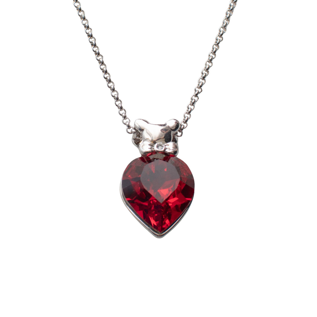 Bear My Heart Red Swarovski Necklace