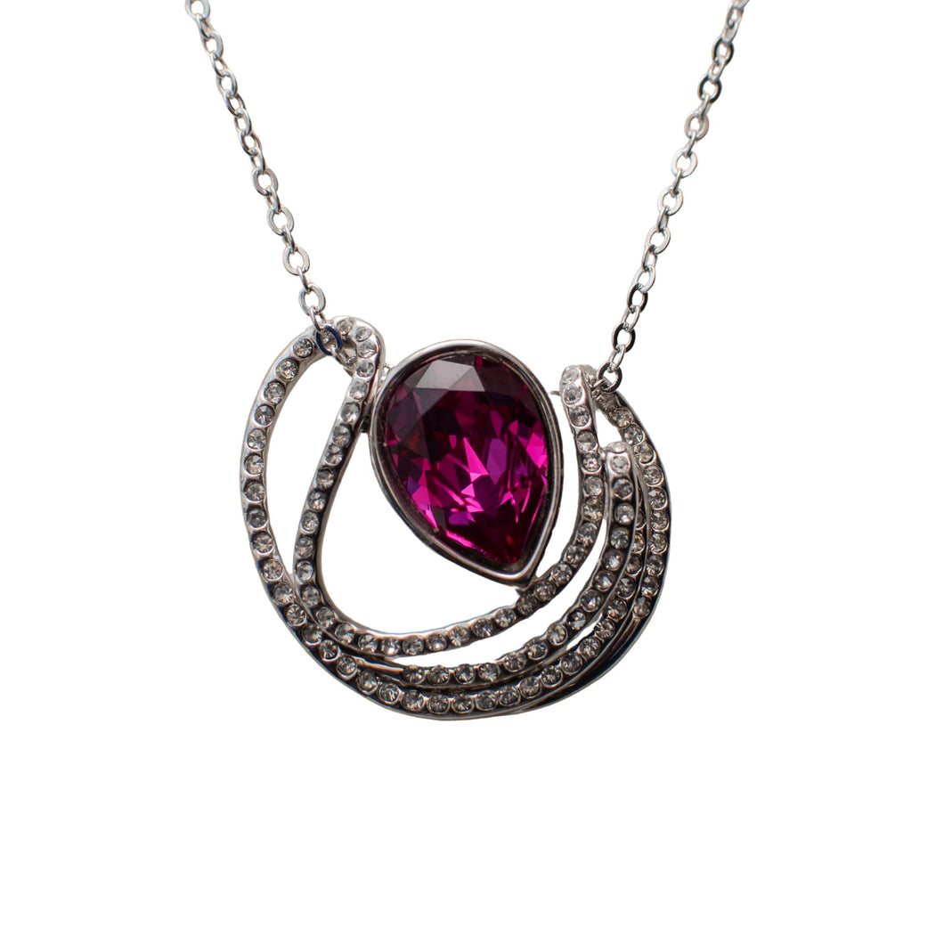Fuchsia Mystic Twirl Swarovski Crystal Necklace