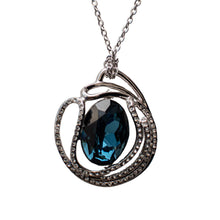 Load image into Gallery viewer, Blue Mystic Twirl Swarovski Crystal Necklace

