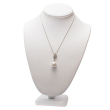 Load image into Gallery viewer, Silver Sprig Swarovski Pearl Necklace
