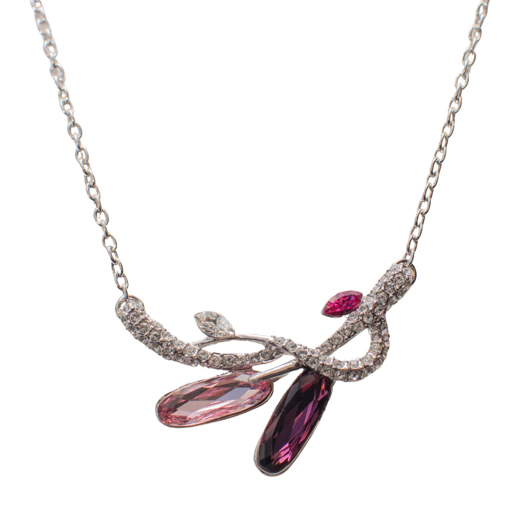 Rosy Entwine Swarovski Crystal Necklace