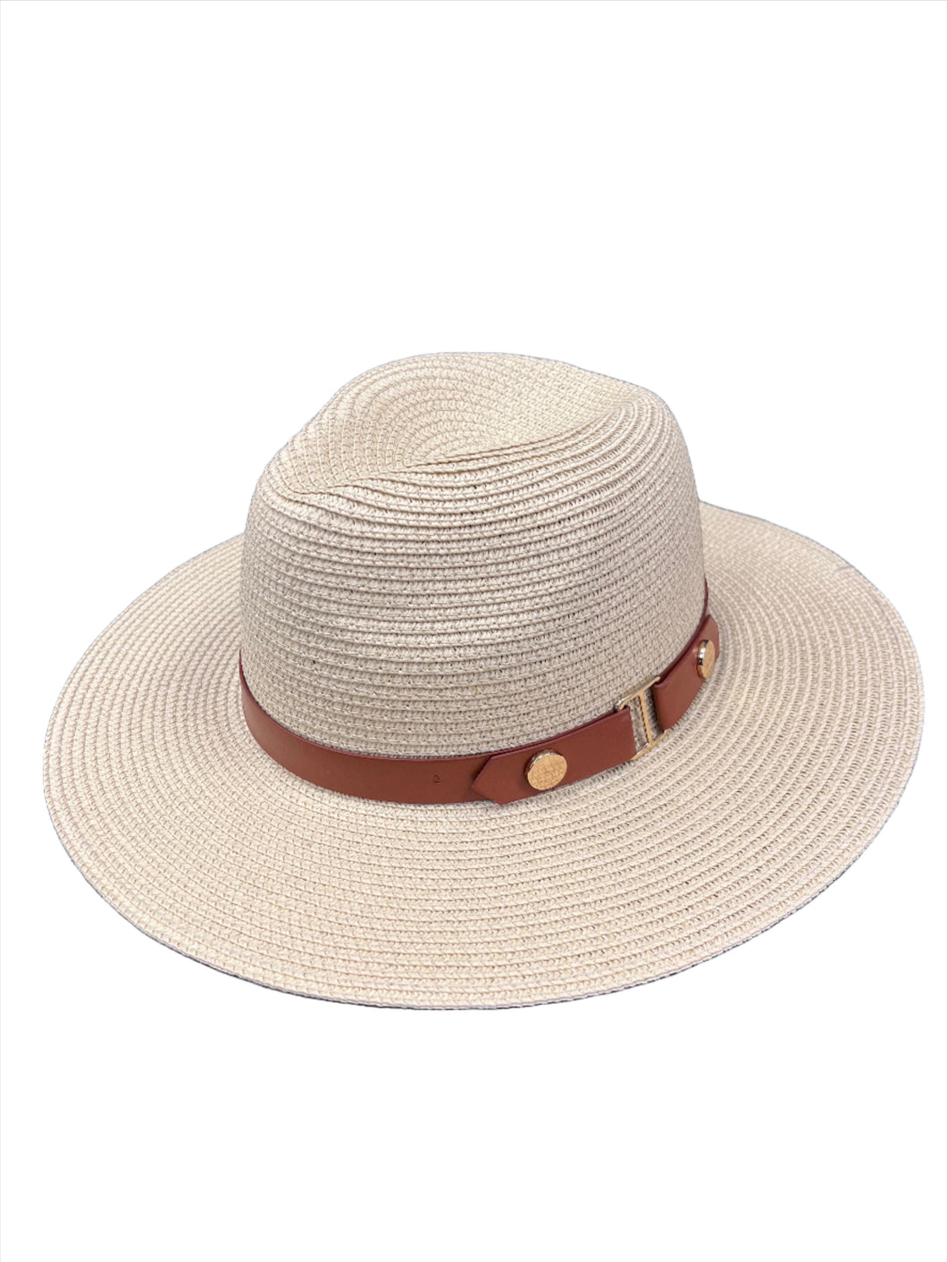 Panama Straw Sun Hat With Buckle Detailing