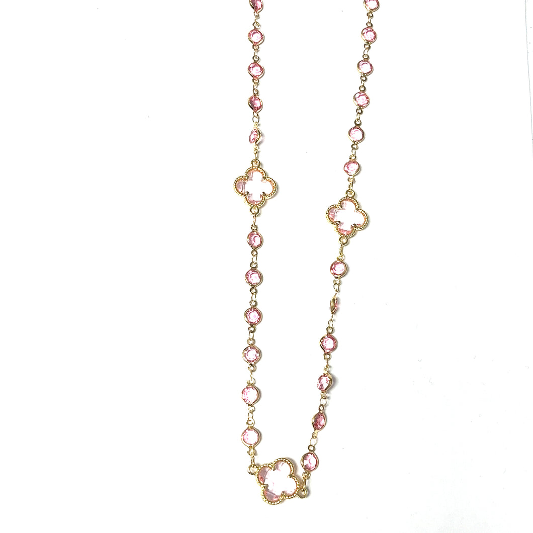 Crystals By The Yards Fleurette Long Necklace