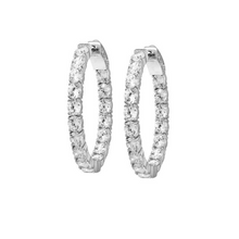 Load image into Gallery viewer, Inside Outside Large Oval CZ Hoop Earrings with Latch Closure
