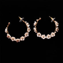 Load image into Gallery viewer, Floral Vine Hoop Earrings
