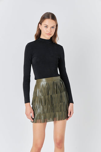 Sassy Sheen Stretch Long Sleeve Top