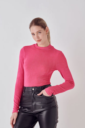 Sassy Sheen Stretch Long Sleeve Top