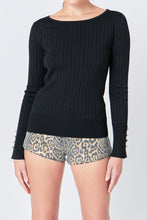 Load image into Gallery viewer, Elegance at It&#39;s Finest Lurex Buttoned Long Sleeve Top
