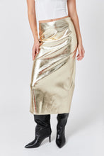 Load image into Gallery viewer, Pure Gold Baby! Faux Leather Maxi Skirt
