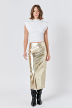 Load image into Gallery viewer, Pure Gold Baby! Faux Leather Maxi Skirt
