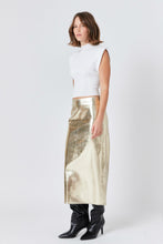 Load image into Gallery viewer, Pure Gold Baby! Faux Leather Maxi Skirt
