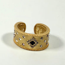 Load image into Gallery viewer, Crystal Studded Crown Open Adjustable Ring

