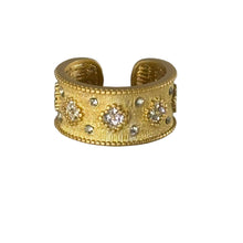 Load image into Gallery viewer, Crystal Studded Crown Open Adjustable Ring
