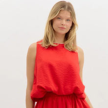 Load image into Gallery viewer, High Neck Sleeveless Bubble Blouse
