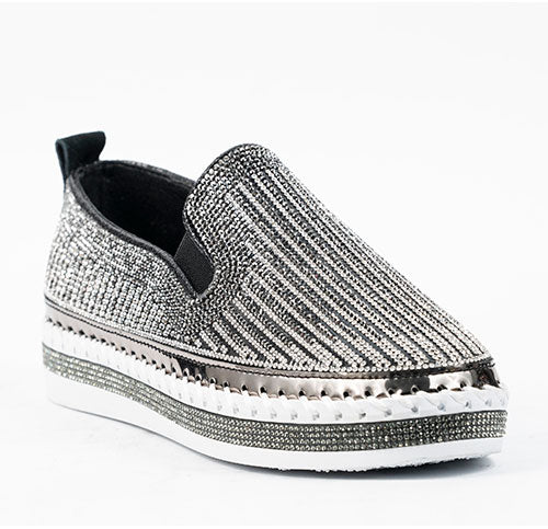 Glitter is the New Black Slip on Shoes by Little Empress