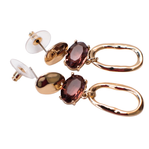 Oval Harmony crystal Dangle Earrings