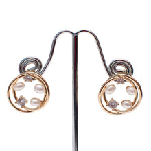 Load image into Gallery viewer, Harmony CZ and Pearl Post Back Earrings
