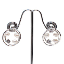 Load image into Gallery viewer, Harmony CZ and Pearl Post Back Earrings
