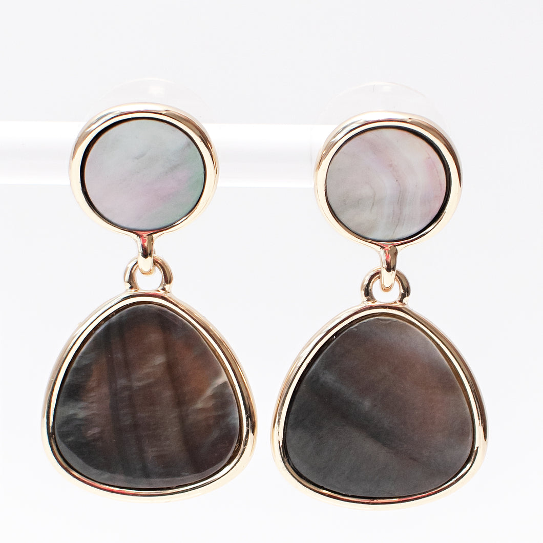 Shellstone Gold Drop Earrings