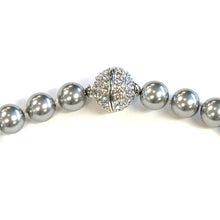 Load image into Gallery viewer, Swarovski Pearl with CZ Magnetic Clasp Necklace
