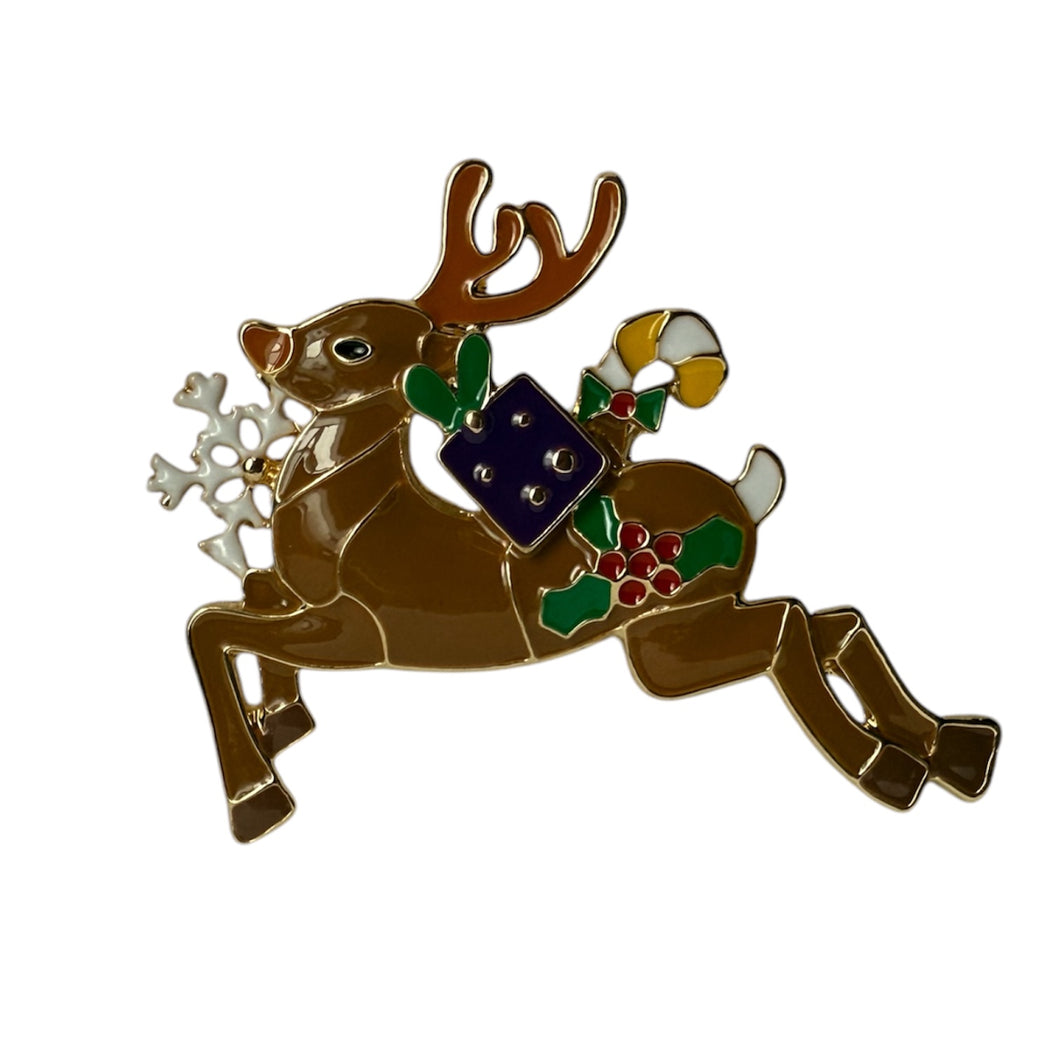 Rudolph In Flight Magnetic Brooch