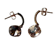 Load image into Gallery viewer, Rose Gold Dangle CZ Crystal Earrings
