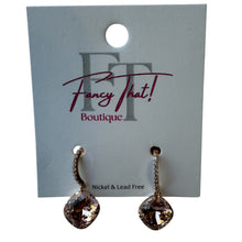 Load image into Gallery viewer, Rose Gold Dangle CZ Crystal Earrings
