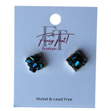 Load image into Gallery viewer, Blue Mountain Crystal Post Back Earrings
